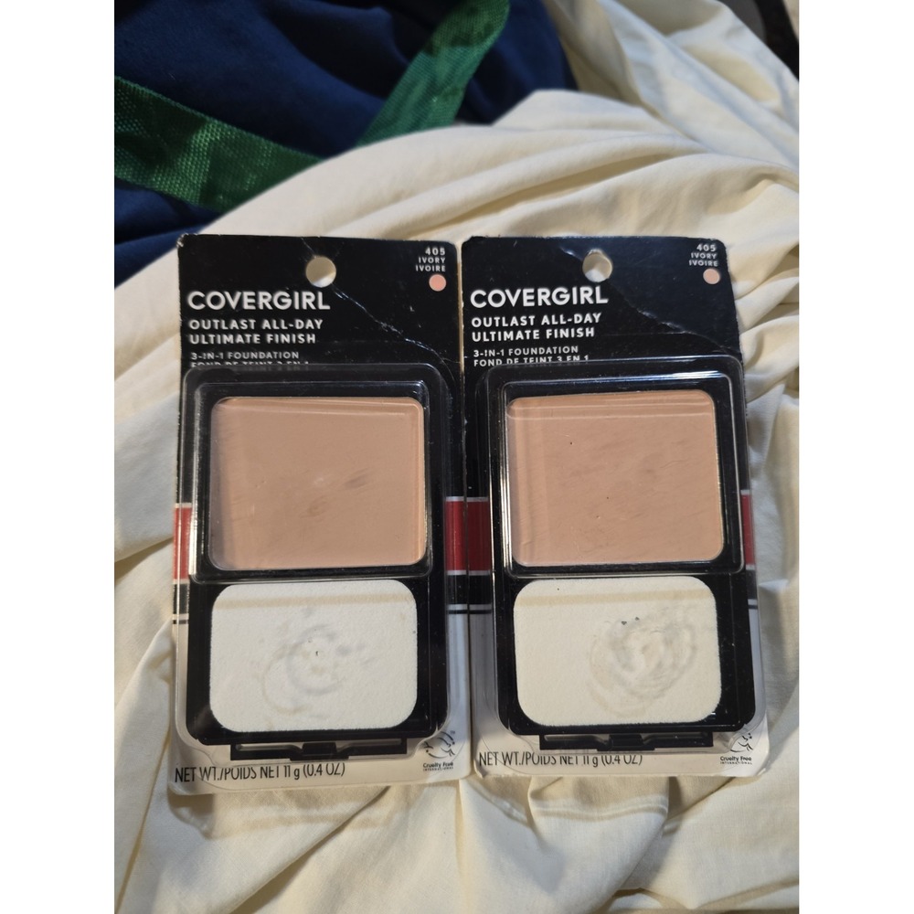 2 - CoverGirl Outlast All-Day Ultimate Finish Foundation, Ivory 405, 0.4 oz